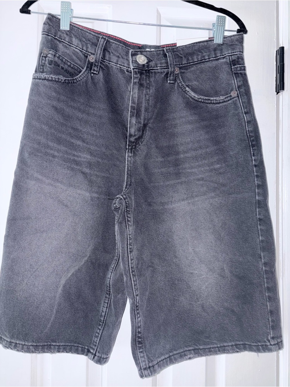 Urban Outfitters Black Gray Washed High-Rise Jorts
